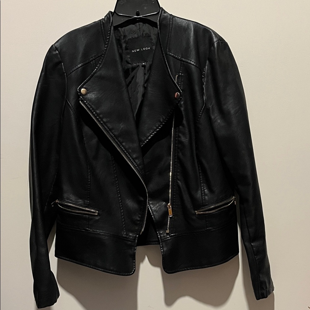 New Look Women's Black Leather Jacket